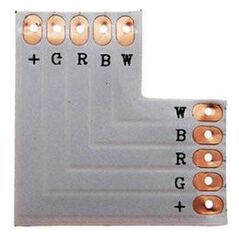 Premium Lux Złączka led narożna PCB t+t do taśmy led 12mm RGBW 12V/24V DC max 3A (LUX05536)