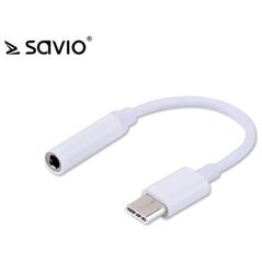 Adapter USB Savio USB-C - Jack 3.5mm Biały  (SAVIO AK-35)