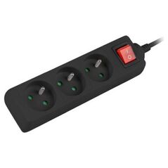 Listwa zasilająca Lanberg PS1 3 gniazda 3 m czarna (PS1-03E-0300-BK)