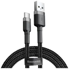 Kabel USB Baseus USB-A - USB-C 2 m Czarno-szary (CATKLF-CG1)