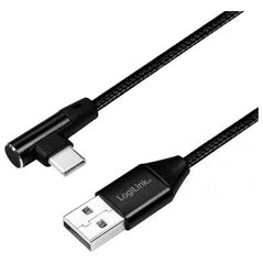Kabel USB LogiLink USB-A - USB-C 0.3 m Czarny (CU0137)
