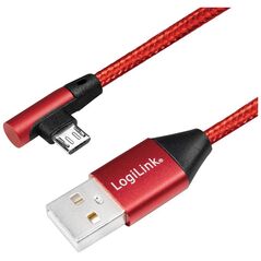 Kabel USB LogiLink USB-A - microUSB 0.3 m Czerwony (CU0149)