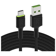 Kabel USB Green Cell USB-A - USB-C 1.2 m Czarny (KABGC06)