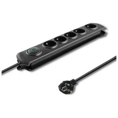Listwa zasilająca Qoltec Swift przeciwprzepięciowa 5 gniazd 1.8 m czarna (5901878502694)