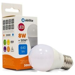 Abilite ŻARÓWKA LED ABILITE KULKA MLECZNA B.CIEPŁA E27 8W/230V 640LM G45