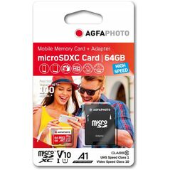 Karta AgfaPhoto Agfa MicroSD MicroSDXC 64 GB Class 10 UHS-I/U1 V10 (SB6032)