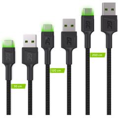 Kabel USB Green Cell USB-A - USB-C 2 m Czarny (KABGCSET01)