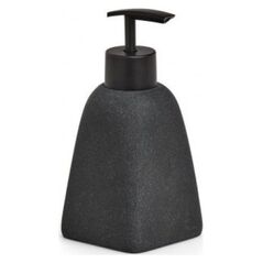 Dozownik do mydła Zeller Dark Stone, polyresin, czarny, 7,1x15,7 cm