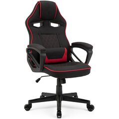 Fotel SENSE7 Knight materiałowy czarno-czerwony
