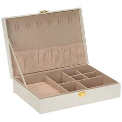 Home Styling Collection Białe pudełko na biżuterię, zamykany organizer na zegarki, szkatułka, kuferek, etui
