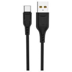 Kabel USB Denmen USB-A - USB-C 1 m Czarny (29349)