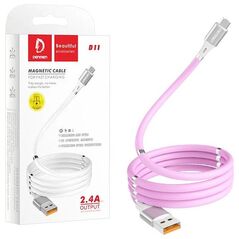 Kabel USB Denmen USB-A - USB-C 1 m Różowy (29363)