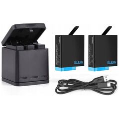 Telesin Ładowarka Usb 2x Bateria Do Gopro Hero 8 / 7 / 6 / 5 Black