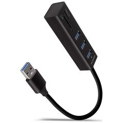 HUB USB Axagon 1x SD 1x microSD  + 3x USB-A 3.2 Gen1 (HMA-CR3A)