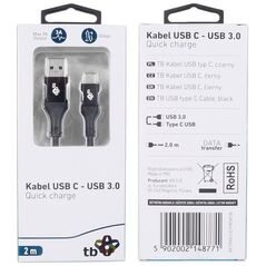 Kabel USB TB Print USB-A - USB-C 2 m Czarny (1_791088)