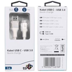 Kabel USB TB Print USB-A - USB-C 2 m Biały (1_791106)