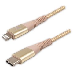 Kabel USB Logo USB-C - Lightning 1 m Złoty