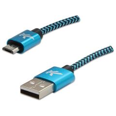 Kabel USB Logo USB-A - microUSB 1 m Niebieski