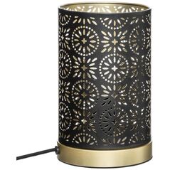 Lampa stołowa Atmosphera Nowoczesna lampka stojąca Czarno-złota Metal Loft 21 cm
