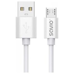 Kabel USB Savio USB-A - microUSB 3 m Biały (SAVKABELCL-167)
