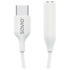 Adapter USB Savio USB-C - Jack 3.5mm Biały  (SAVAK-52)