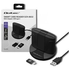 Qoltec QOLTEC CZYTNIK CHIPOWYCH KART ID INTELIGENTNY | SCR-0632 | USB TYP C
