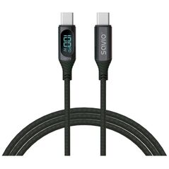 Kabel USB Savio USB-C - USB-C 1 m Czarny (SAVKABELCL-174)