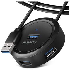 HUB USB Axagon AXAGON HUE-P1AL 4x USB 3.2 Gen 1, runder Hub, 1,2 m USB-A Kabel
