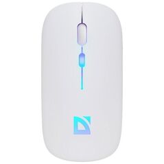 Mysz Defender Mysz bezprzewodowa Defender TOUCH MM-997 optyczna 1600dpi 2.4 GHz + Bluetooth biała RGB AKUMULATOR bezklikowa silent
