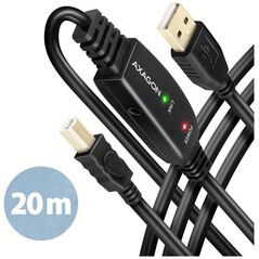 Kabel USB Axagon USB-A - USB-B 20 m Czarny (ADR-220B)