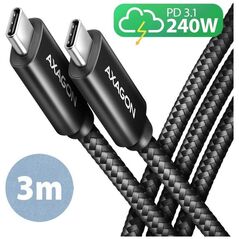 Kabel USB Axagon USB-C - USB-C 3 m Czarny (BUCM2-CM30AB)