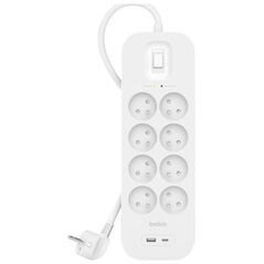 Listwa zasilająca Belkin SurgePlus przeciwprzepięciowa 8 gniazd 2 m biała (SRB003ca2M)