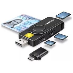 Axagon CRE-SMP2A Czytnik kart identyfikacyjnych & SD/microSD/SIM card PocketReader USB