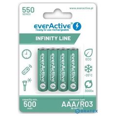 EverActive Akumulatory R03/AAA 550 mAH blister 4 szt. Infinity Line technologia ready to use