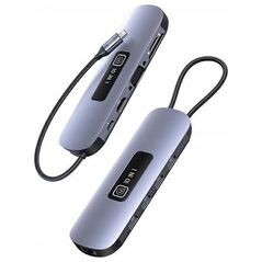 HUB USB Usams USAMS Adapter HUB 10in1 3xUSB 3.0/TF/SD/USB-C/HDMI/RJ45/VGA PD100W gray/tarnish SJ644HUB01 (US-SJ644)