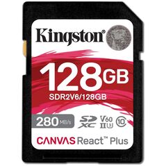 Karta Kingston Canvas React Plus SDXC 128 GB Class 10 UHS-II/U3 V60 (SDR2V6/128GB)