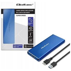 Kieszeń Qoltec Obudowa/kieszeń Qoltec na dysk M.2 SSD | SATA | NGFF | USB 3.0 | Super speed 5Gb/s | 2TB | Niebieski