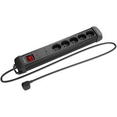 Listwa zasilająca Lanberg SP1 przeciwprzepięciowa 5 gniazd 1.5 m czarna (SP1-05E-0150-BK)