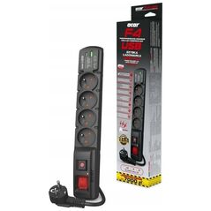 Listwa zasilająca Acar Listwa zasilajšca F4 USB A+C 5M 4X 230V PD3.0 QC Czarna