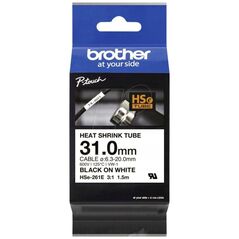 Brother Brother HSe-261E Schrumpfschlauch schwarz auf weiß (31 mm)