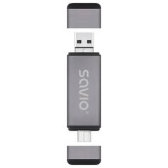 Czytnik Savio Czytnik kart SD 3w1, USB-C+ USB-A 2.0+ Micro USB, AK-72