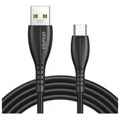 Kabel USB Awei USB-A - USB-C 1 m Czarny (CL-115T)