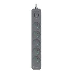 Listwa zasilająca Tracer Listwa zasilająca antyprzepięciowa TRACER Power Line+ 5,0 m Graphite (5 gniazd)