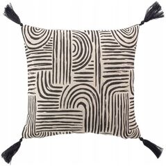 Douceur d`Interieur Poszewka na poduszkę PANDORE, z frędzlami, geometryczny wzór, 45 x 45 cm