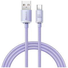 Baseus Crystal Shine Braided USB 2.0 Cable USB-C male - USB-A male Μωβ 1.2m (CAJY000405) (BASCAJY000405) έως 12 άτοκες Δόσεις