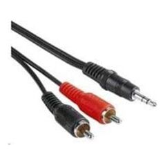 Kabel PremiumCord Jack 3.5mm - RCA (Cinch) x2 3m czarny (kjackcin3)