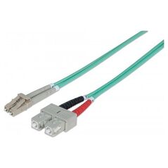 Intellinet Network Solutions Patchcord światłowodowy LC/SC OM3 50/125um Duplex Multimode, 5m, turkus (751094)
