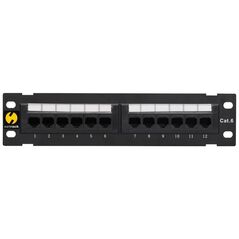 NetRack Patch panel Naścienny 10" 12-portów Kat. 6 UTP LSA ze wspornikiem (104-15)