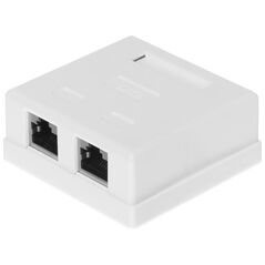 NetRack gniazdo kompletne natynkowe 2 x RJ45 8p8c FTP kat. 6 LSA (106-13)