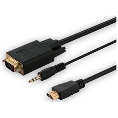 Kabel Savio HDMI - D-Sub (VGA) + Jack 3.5mm 1.8m czarny (SAVKABELCL-104)
